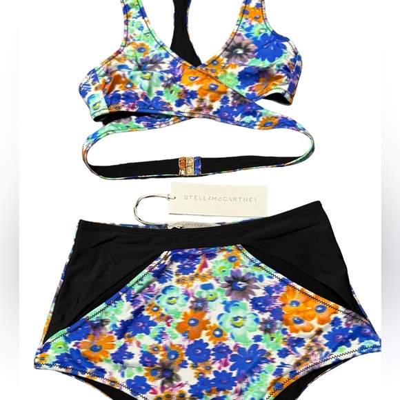 Stella McCartney**Floral Wrap Around Top & High Waist Bikini Bottom***Small $485 - Picture 2 of 4